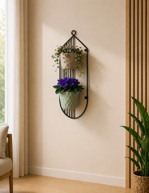 Modern Wall Mounted Plant Holder Set (1-3-Piece Decorative Planter Rack