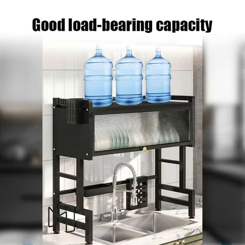 Over The Sink Dish Drainer Drying Rack Dustproof Cabinet Door Strong Load-Bearing Capacity Increase Capacity, Practical And Aesthetically Pleasing