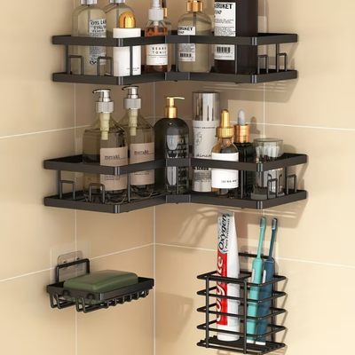 4 Pc Storage rac No Drill Needed With Self Adhesive Stickers