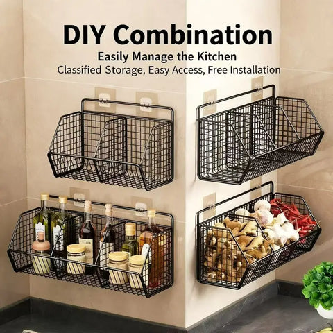 1 pc Self Adhesive Basket In 2 and 3 Grid  With Self adhesive Stickers