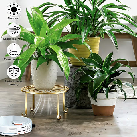 2 pc Rust-Proof Metal Floor Stand Plant Rack - Indoor/Outdoor,