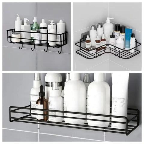 3 Pc Storage rack for kitchen bathroom with strong adhesive stickers (no drill needed)