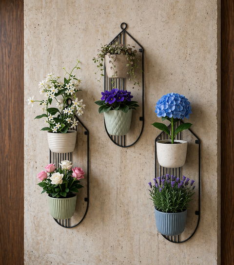 Modern Wall Mounted Plant Holder Set (1-3-Piece Decorative Planter Rack