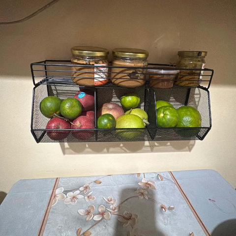 Self Adhesive Basket With Attached Spice Rack