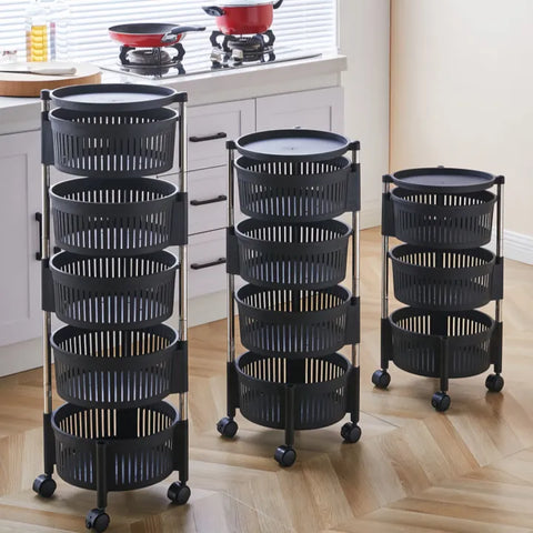 4 Layer Fruit/Vegetables Rotatable Moveable Basket
