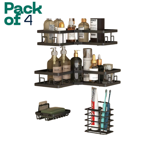 4 Pc Storage rac No Drill Needed With Self Adhesive Stickers