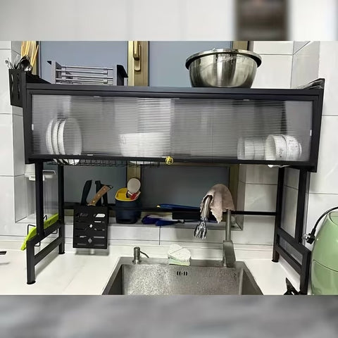 Over The Sink Dish Drainer Drying Rack Dustproof Cabinet Door Strong Load-Bearing Capacity Increase Capacity, Practical And Aesthetically Pleasing