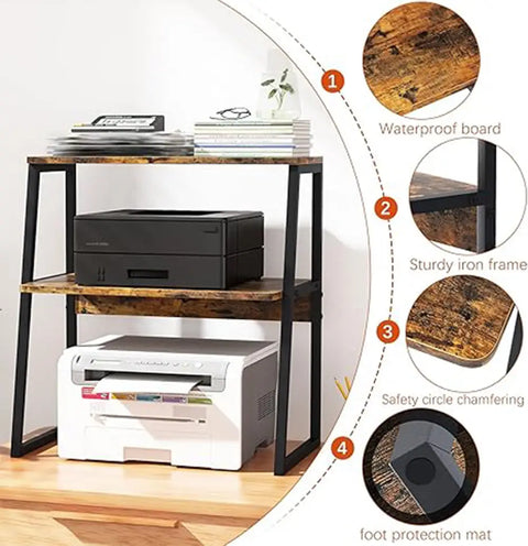 Microwave Oven Stand With Storage Shelf |2 tier Kitchen Organiser Rack | Countertop Storage Shelf | Coffee bar Station | Home Kitchen Furniture