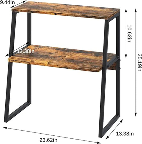 Microwave Oven Stand With Storage Shelf |2 tier Kitchen Organiser Rack | Countertop Storage Shelf | Coffee bar Station | Home Kitchen Furniture