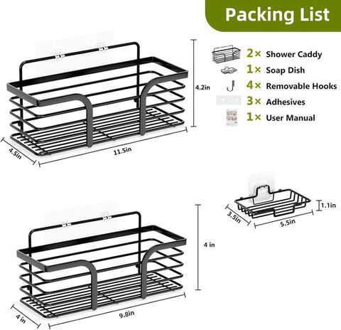 3 Pc Wall Mounted Storage Shelves With Stickers| No Drill Needed