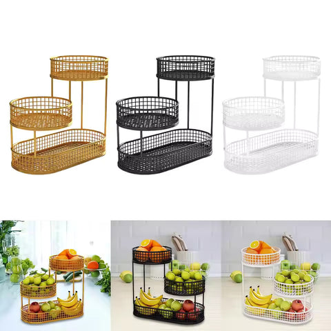 1pc Modern Metal Fruit Basket - Multi-Tier Large Luxury Design