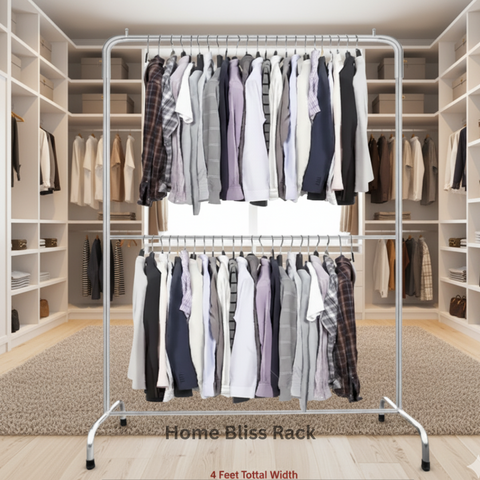 Double Pole Clothes Hanging Stand