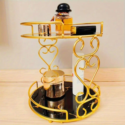 2 Tier Makeup Organizer Top Premium Arcylic Marble Texture