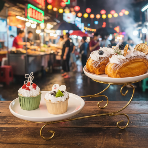 Dish Serving Rack with plates