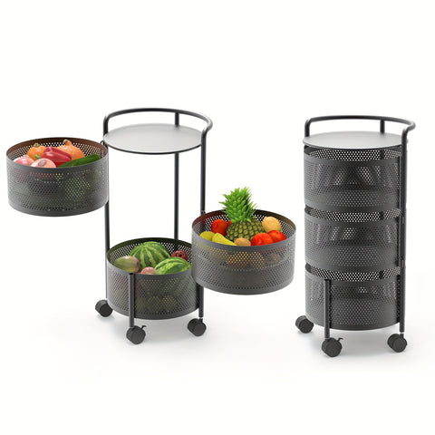 3 Tier Rotatable Baket With wheels