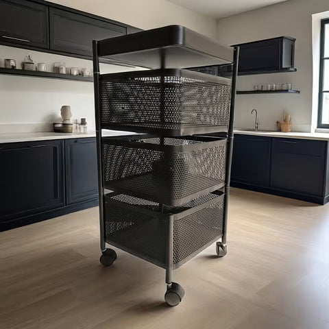 3 Tier Rotatable Baket With wheels