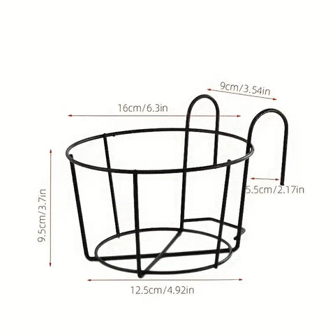 3 Pc Black Metal Hanging Plant Rack