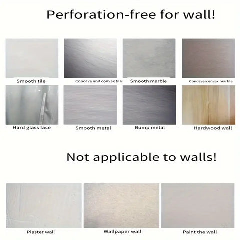 2 Pc wall mounted black Storage basket with strong adhesive stickers (No drill needed)