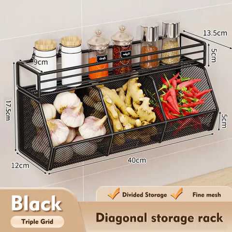 Self Adhesive Basket With Attached Spice Rack