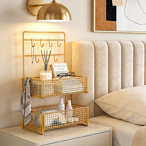 Multifunctional 2 Tier Basket With key Holder's