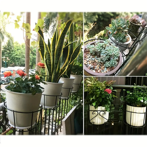 3 Pc Black Metal Hanging Plant Rack