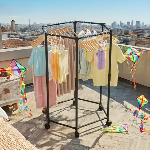 360° Rotating Clothes Hanger | Multi-Tier Laundry Organizer With Swivel Hook For Space-Saving Wardrobe Storage