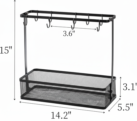 Coffee Cup Holder with Storage Basket