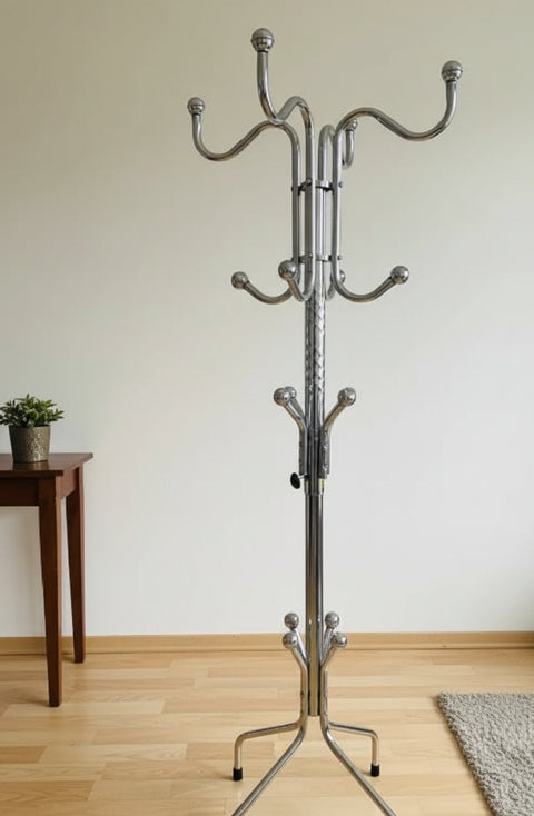 Silver Chrome Metal Coat Cloth Hanging Stand