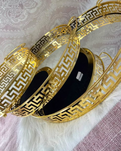 Gold Luxury Trays With Mirror Base Premium quality