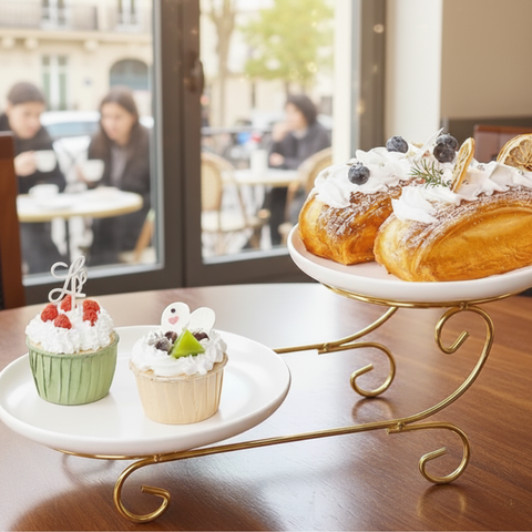 Dish Serving Rack with plates