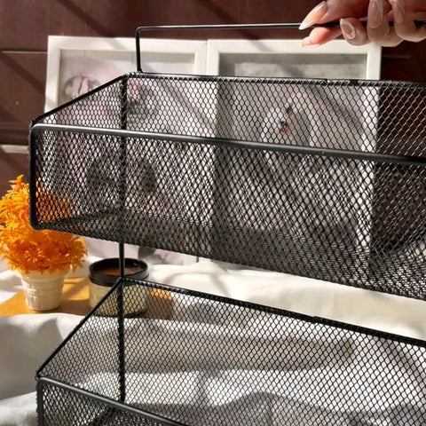 Modern 2-Tier Iron Wall-Mounted Fruit Basket