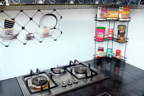 3 tier wall-mounted and counter-shelf multi-purpose corner